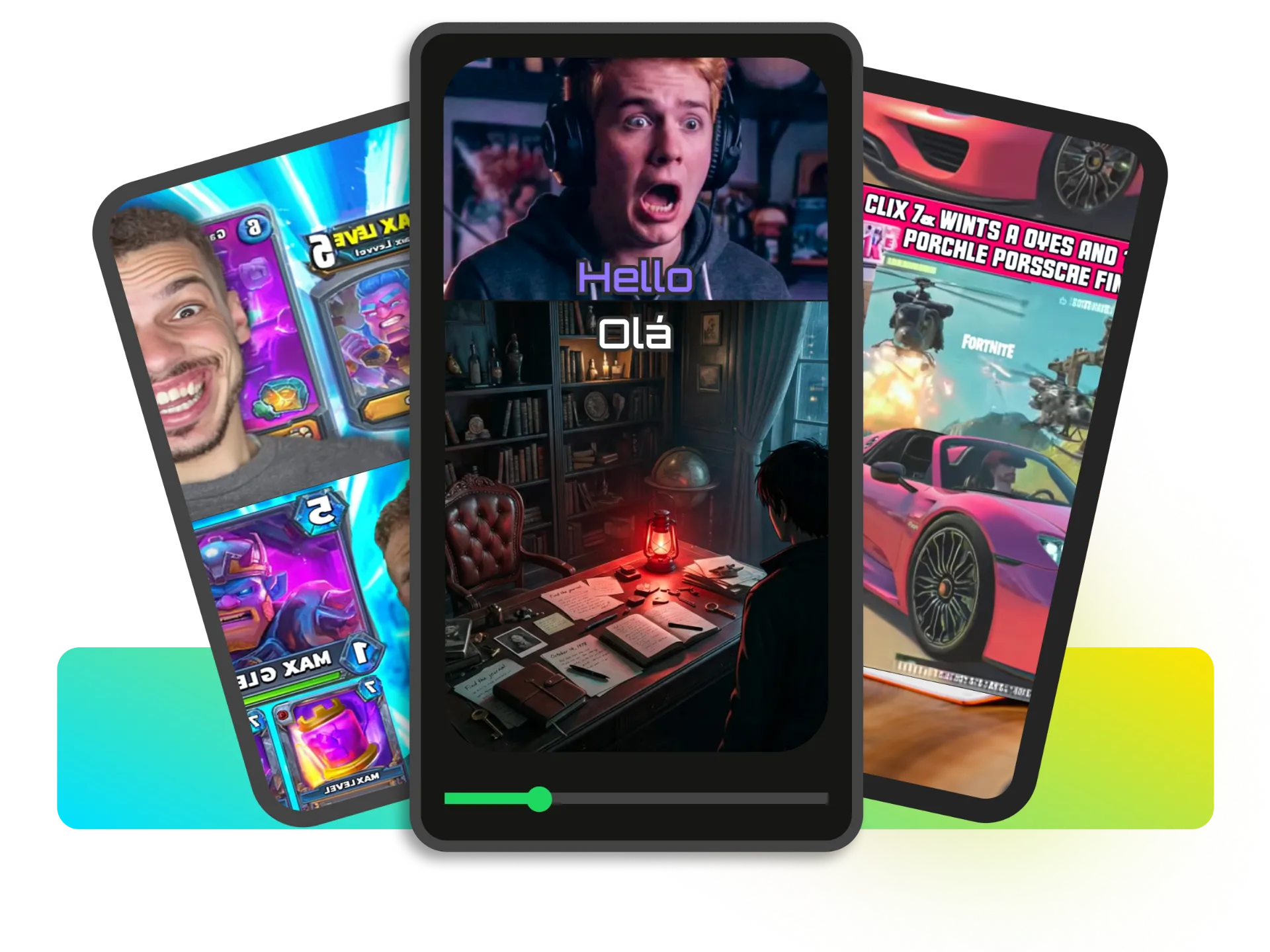 Gaming stream timeline with AI-detected highlight moments ready for clipping